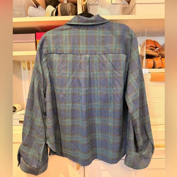 Tuckernuck Navy and Teal Plaid Shirt - Picture 4 of 5